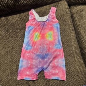Toddler Colorful Tie-Dye Sleeveless Leotard